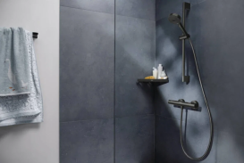 Термостат для душу Hansgrohe Ecostat Fine двовентильний чорний матовий хром 13324340