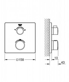 Термостат для душа и ванной встраиваемый Grohe Grohtherm двухвентильный латунь хром 24080000