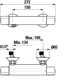 Термостат для душу Jika Deep двухвентильний хром H3331U70044001