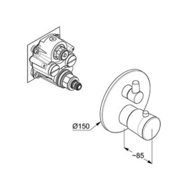 Термостат для душу Kludi Balance вбудований одновентильний білий/хром 528109175