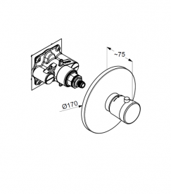 Термостат для душа Kludi Balance встраиваемый черный матовый/хром 527298775