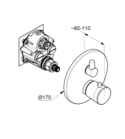Термостат для душа Kludi Balance встраиваемый черный матовый/хром 528308775