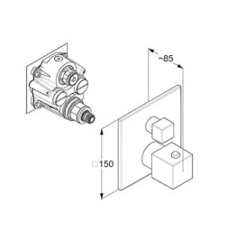 Термостат для душу Kludi Decus вбудований одновентильний чорний матовий 548853975