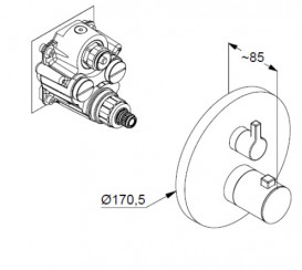 Термостат для душа Kludi Nova Fonte Puristic встраиваемый хром 208300515