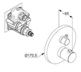 Термостат для душа Kludi Nova Fonte Puristic встраиваемый черный матовый 208353915