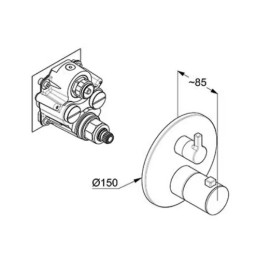 Термостат для душа Kludi Nova Fonte встраиваемый черный матовый 208853915