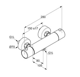 Термостат для душу Kludi Objekta двовентильний блакитний матовий 35200O438