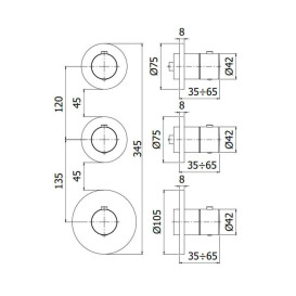 Термостат для душа Paffoni Modular box встраиваемый матовое золото MDE018HGSP
