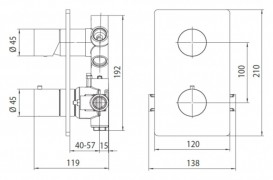 Термостат для душа скрытого монтажа Bossini Oki хром Z00002000030005