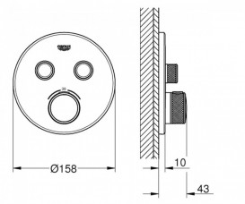Термостат для душу прихованого монтажу Grohe Grohtherm SmartControl холодний світанок 29119gl0