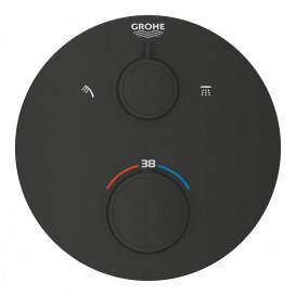 Термостат для душу прихованого монтажу Grohe Grohtherm 2 виходу чорний матовий 1022082430