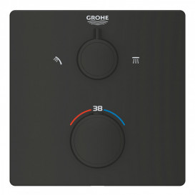 Термостат для душу прихованого монтажу Grohe Grohtherm 2 виходу чорний матовий 1022092430