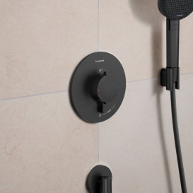 Термостат для душа скрытого монтажа Hansgrohe Ecostat Comfort S 1 потребитель черный матовый хром 33714340