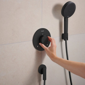 Термостат для душа скрытого монтажа Hansgrohe Ecostat Comfort S 2 потребителя черный матовый 33715670