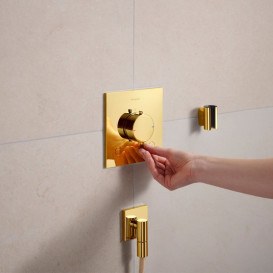 Термостат для душа скрытого монтажа Hansgrohe Ecostat Comfort E 2 потребителя золото 33716990
