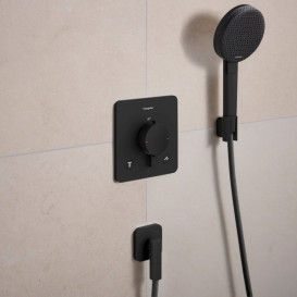 Термостат для душу прихованого монтажу Hansgrohe Ecostat Comfort Q 2 споживача чорний матовий 33717670