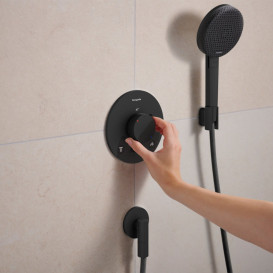Термостат для душа скрытого монтажа Hansgrohe Ecostat Comfort S 2 потребителя черный матовый 33718670