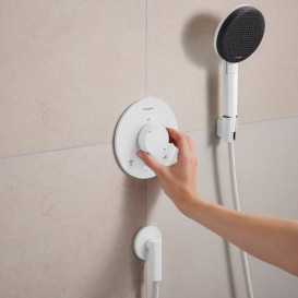 Термостат для душу прихованого монтажу Hansgrohe Ecostat Comfort S 2 споживача білий матовий 33718700