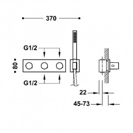 Термостат для душа Tres B-system 4 потребителя с душевым набором матовый черный 30735401NM