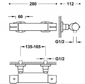Термостат для душу Tres Canigo Plus двовентильний хром 21816401