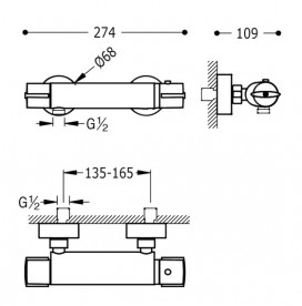 Термостат для душу Tres Eco-Term двухвентильний хром 190186
