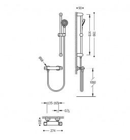 Термостат для душу Tres Eco-Term з ручним душем хром 09018602