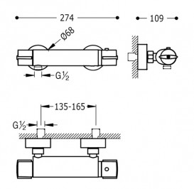 Термостат для душа Tres Eco-Term с ручным душем хром 09018601
