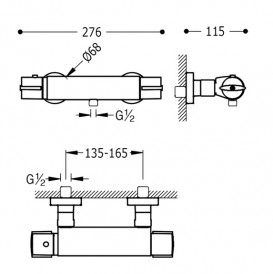 Термостат для душу Tres Lex-Tres з ручним душем хром 1811649