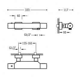 Термостат для душу Tres Project colors двовентильний з ручним душем білий матовий 21116409BM
