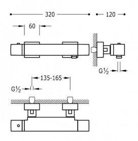Термостат для душа Tres Slim colors с ручным душем черный/хром 20216409NE