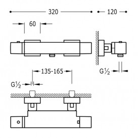 Термостат для ванни Tres Slim colors з каскадним виливом та ручним душем чорний матовий 20217409NM