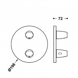 Термостат для душу Tres Therm-Box вбудований на 2 споживача матовий чорний 28125001NM