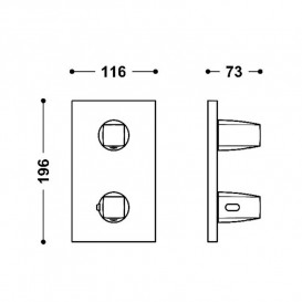 Термостат для душу Tres Therm-Box вбудований на 2 споживача хром 21125001