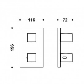 Термостат для душу Tres Therm-Box вбудований 2 споживача матове золото 00625001OM