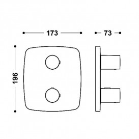Термостат для душа Tres Therm-Box встраиваемый 2 потребителя хром 21725001