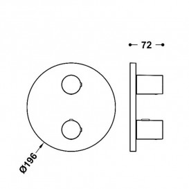 Термостат для душу Tres Therm-Box вбудований 2 споживача хром 20425001