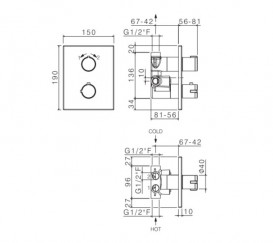 Термостат для душу Vema прихованого монтажу хром V08111B0010