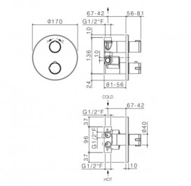 Термостат для душу Vema прихованого монтажу хром V08110B0010