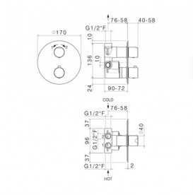 Термостат для душу Vema Wellness steel прихованого монтажу нержавіюча сталь V08115AC005