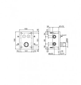 Термостат для душа Vema Wellness скрытого монтажа черный матовый V08140F202