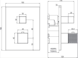 Термостат для душу Villeroy & Boch Mettlach вбудований хром TVT12600100061