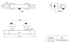 Термостат для душу Villeroy & Boch Universal Taps & Fittings двовентильний матовий нікель TVS00001800064