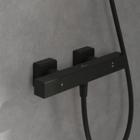 Термостат для душу Villeroy & Boch Universal Taps & Fittings двовентильний матовий чорний TVS000018000K5