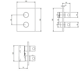 Термостат для душу Villeroy & Boch Universal Taps & Fittings матовий чорний TVD000653000K5