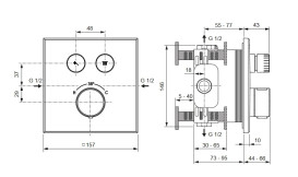 Термостат для душу Villeroy & Boch Universal Taps & Fittings вбудований хром TVS00004100061