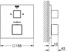 Термостат для душа встраиваемый Grohe Grohtherm Cube двухвентильный на два положения латунь хром 24155000