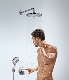 Термостат для прихованого монтажу на 2 функції Hansgrohe Ecostat ShowerSelect S чорний матовий 15743670