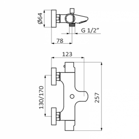 Термостат для ванни GRB Eco-Prime з душовою лійкою латунь хром 102600
