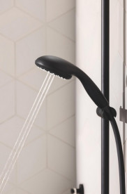 Термостат для ванной Grohe Precision Start с душевым гарнитуром Vitalio Start 100 черный матовый UA303907T1