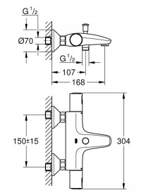 Термостат для ванной Grohe QuickFix Precision Start черный матовый 345982430